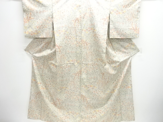 JAPANESE KIMONO / NISHIJIN OMESHI / WOVEN FLOWER & PLANT 